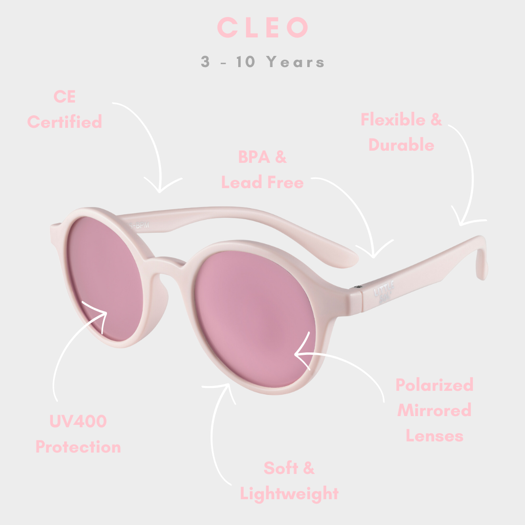 Cleo - Baby Pink Mirrored Kids Sunglasses